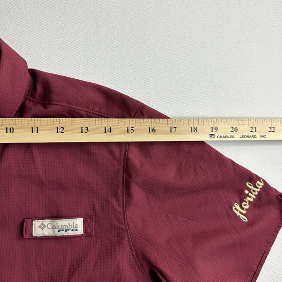 Columbia PFG FSU Florida State Seminoles Button Up Short Sleeve Shirt Womens M - Picture 9 of 10